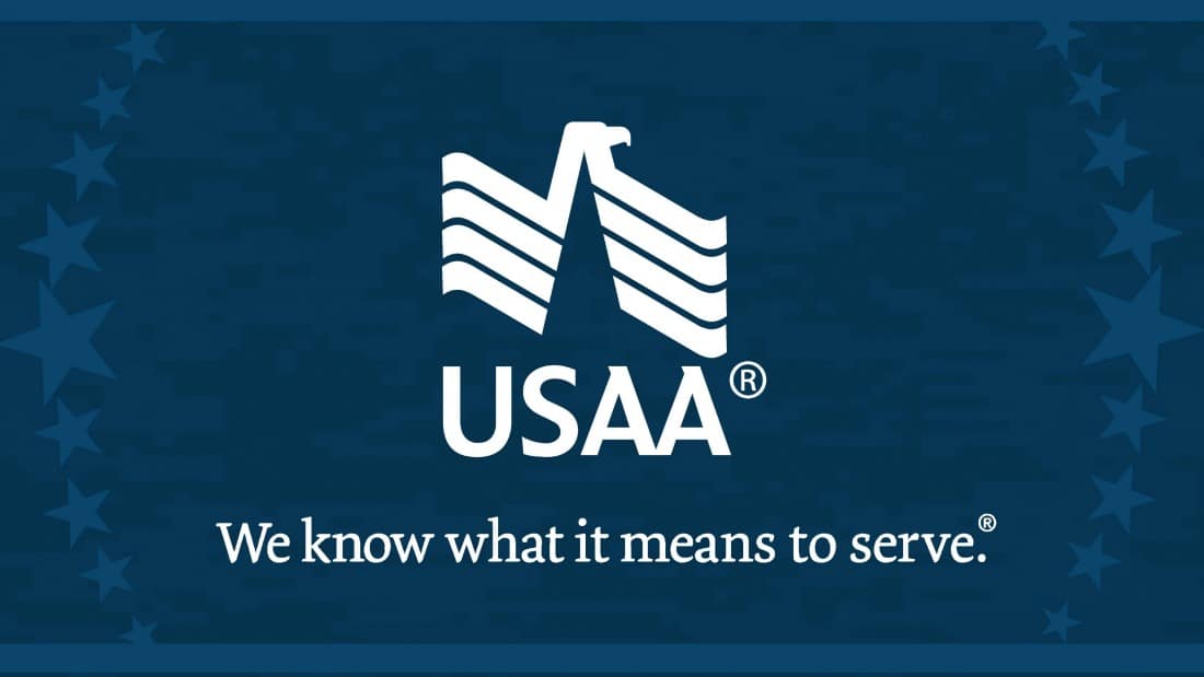 USAA logo with slogan 'We know what it means to serve'