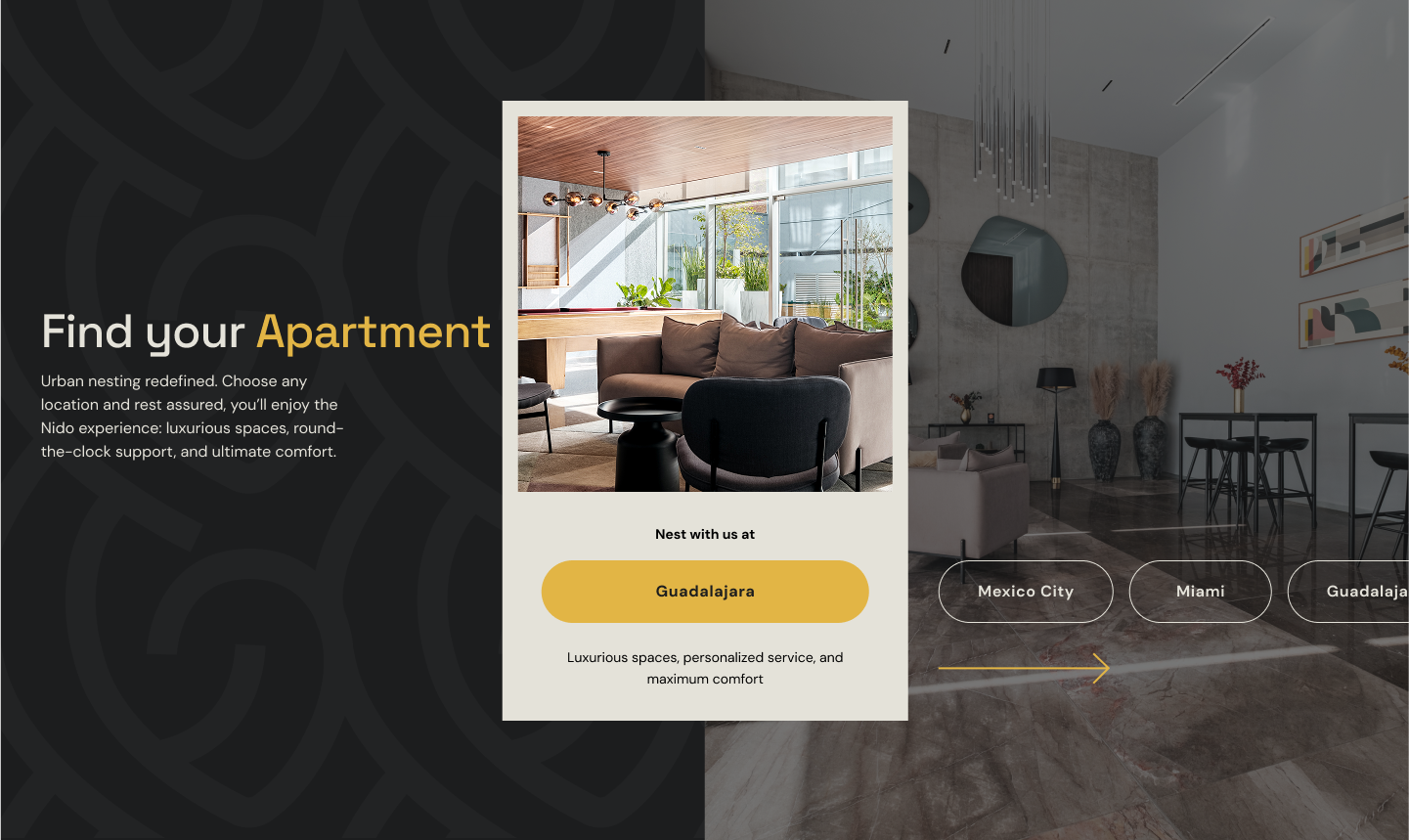 Modern apartment booking interface design